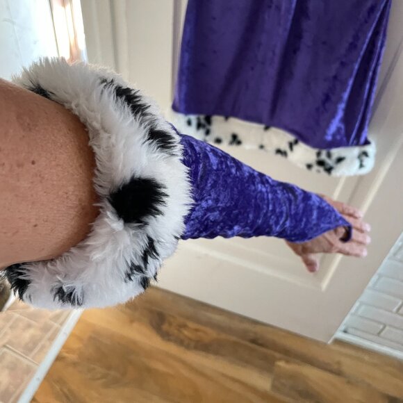 1990s Vintage Purple Stretch Velvet Clubbing Mini Dress - Picture 6 of 7